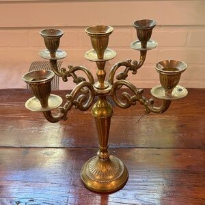 Vintage Brass Candelabra 5 Candle